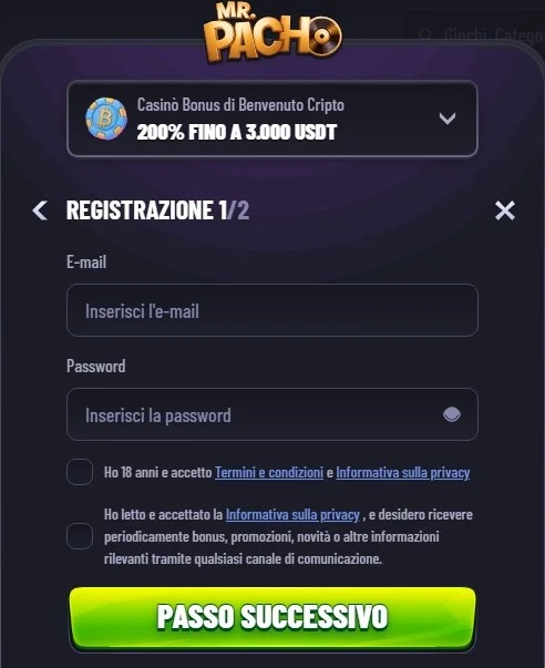 MrPacho casino registrazione